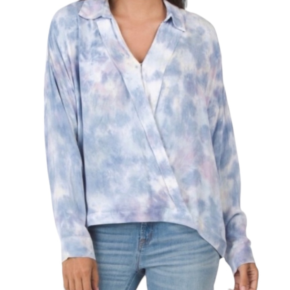 Young Fabulous and Broke “Soho” Tie Dye Faux Wrap Top NWT